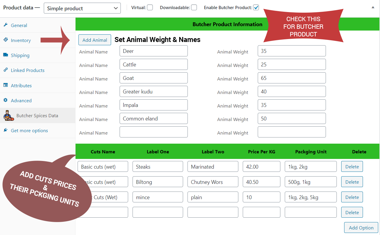 WooCommerce Butcher Calculator