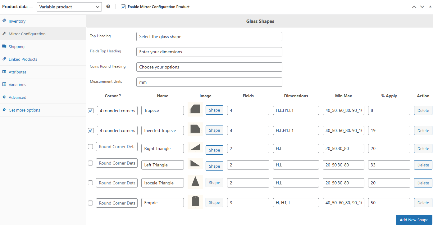 WooCommerce Mirror Product Configurator