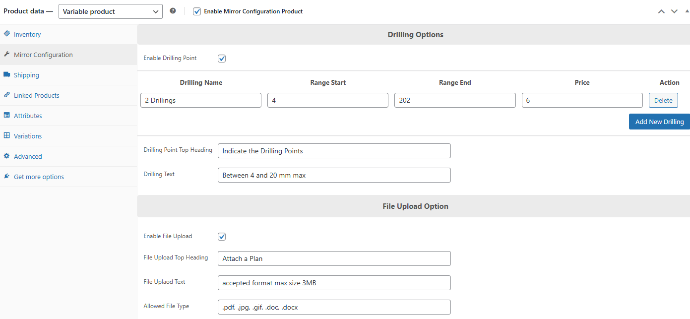 WooCommerce Mirror Product Configurator