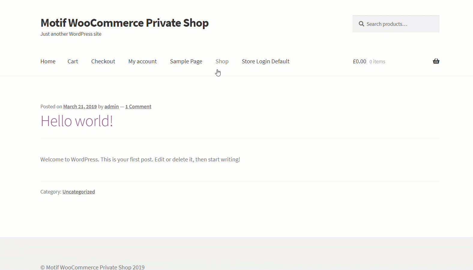 WooCommerce Private store