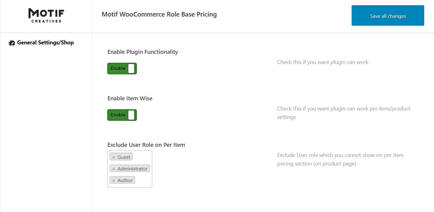 WooCommerce User Role Based Plugin